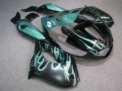 Flame - 青色 Cyan, Negro Fairings and Bodywork For 1997-2007  YZF1000R #LF7908