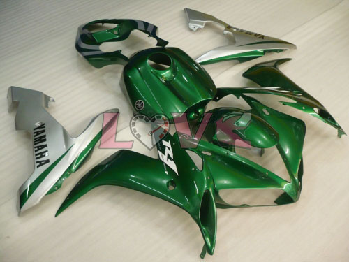 工場スタイル - 緑 銀 フェアリングとボディワーク 2004-2006 YZF-R1 #LF6989