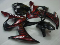 Flame - Red Black Fairings and Bodywork For 2005 YZF-R6 #LF5287