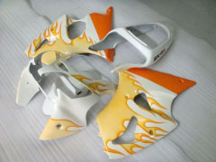Flame - naranja Blanco Fairings and Bodywork For 2000-2002 NINJA ZX-6R #LF3329