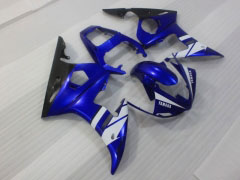 Estilo de fábrica - Azul Blanco Negro Fairings and Bodywork For 2003-2004 YZF-R6 #LF3566