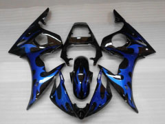 Flame - Blue Black Fairings and Bodywork For 2005 YZF-R6 #LF5282