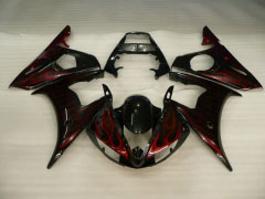 Flame - Red Black Fairings and Bodywork For 2003-2004 YZF-R6 #LF3533