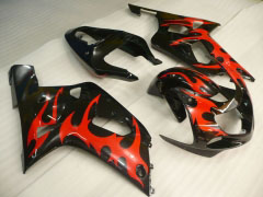 工場スタイル, カスタマイズ - 赤 黒 フェアリングとボディワーク 2001-2003 GSX-R600 #LF4279