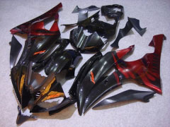Flame - rojo Negro Fairings and Bodywork For 2008-2016 YZF-R6 #LF6864
