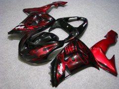 Flame - rojo Negro Fairings and Bodywork For 2006-2007 NINJA ZX-10R #LF6239