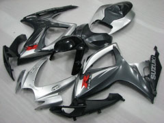 工場スタイル - 黒 銀 フェアリングとボディワーク 2006-2007 GSX-R600 #LF4046