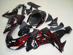 Flame - rojo Negro Fairings and Bodywork For 2006-2007 NINJA ZX-10R #LF6238