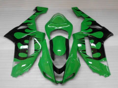 Flame - Green Black Fairings and Bodywork For 2007-2008 NINJA ZX-6R #LF5922