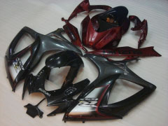 工場スタイル - 赤 黒 フェアリングとボディワーク 2006-2007 GSX-R750 #LF6499