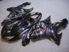 Flame - 黄 黒 フェアリングとボディワーク 2006-2007 NINJA ZX-10R #LF6257