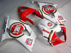 Lucky Strike - Rosso bianca Carena e Carrozzeria Per 2003-2004 GSX-R1000 #LF3853