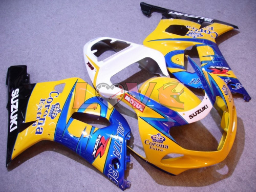 Corona - 黄 青い フェアリングとボディワーク 2000-2003 GSX-R750 #LF6809