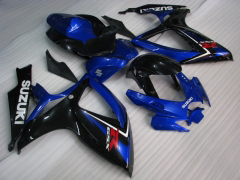 工場スタイル - 青い 黒 フェアリングとボディワーク 2006-2007 GSX-R750 #LF6498
