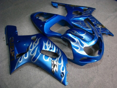 Flame - Bleu Noir Carénages et carrosserie pour 2001-2003 GSX-R600 #LF6788