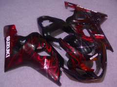 Flame - rouge Noir Carénages et carrosserie pour 2004-2005 GSX-R600 #LF6654