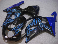 Flame - Azul Preto Fairings and Bodywork For 2001-2003 GSX-R600 #LF6789