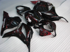 Flame - rojo Negro Fairings and Bodywork For 2009-2012 CBR600RR #LF7382