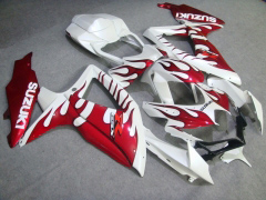 Flame - rojo Blanco Fairings and Bodywork For 2008-2010 GSX-R600 #LF6220