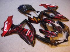 Flame - rojo Negro Fairings and Bodywork For 2008-2010 GSX-R600 #LF6227