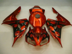 Flame - オレンジ 黒 フェアリングとボディワーク 2006-2007 CBR1000RR #LF7237